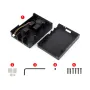 Aluminum Stripe Grooved Case For Raspberry Pi 5 Built-In Cooling Fan and Heatsink Pillars