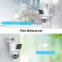 Guudgo 4MP Wifi PTZ EU Camera Dual-Lens Video Surveillance IP Camera Night Vision Cameras Outdoors Security CCTV Cam for Home Safety