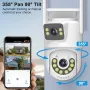 Guudgo 4MP Wifi PTZ EU Camera Dual-Lens Video Surveillance IP Camera Night Vision Cameras Outdoors Security CCTV Cam for Home Safety