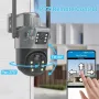 V380 4G Solar Dual-Lens Security Camera 4MP IP66 Weatherproof 12000mAh Battery Two-Way Audio PTZ Control Night Vision WiFi/4G Auto Tracking