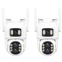 2Pcs ESCAM QF500 10X Dual Lens 5MP+5MP WiFi IP Camera Night Vision Pan/Tilt Humanoid Detection Waterproof Two Way Audio Cloud Storage