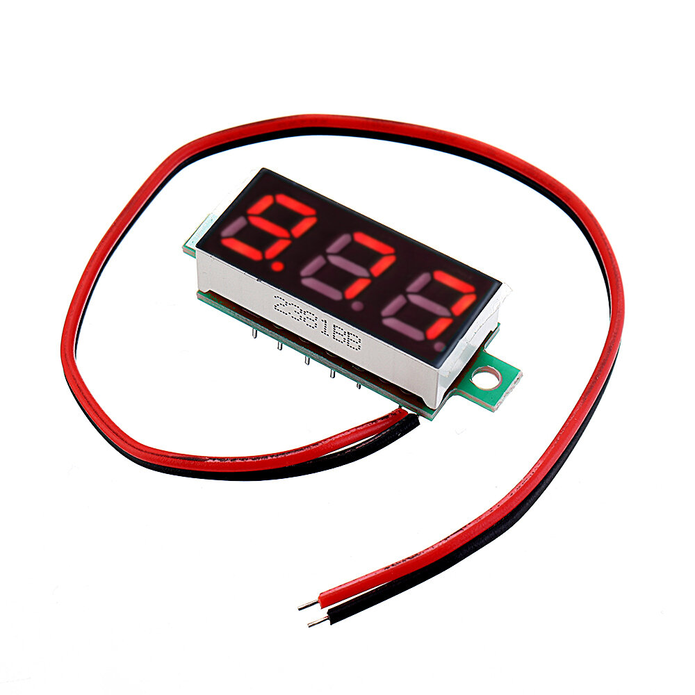 5pcs 0.28 Inch Two-wire 2.5-30V Digital Red Display DC Voltmeter Adjustable Voltage Meter