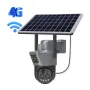 Guudgo 10x Zoom Solar Dual Lens Outdoor Security Camera PTZ Full Color Night Vision Two Way Intercom Human Detection Real Time Alerts CCTV Surveillance Camera