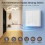 Smatrul Tuya Smart Zigbe 10G Motion Sensor Radar Switch Single Live Wire/Neutral Live Wire APP Remote Control Human Motion Detection Alarm No Required Voice Control