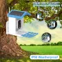 Solar Powered Bird Feeder Camera 4MP UHD 110° Wide-Angle Lens WIFI Smart AI Bird Recognition Night Vision Plastic Dome Weatherproof