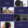 Yanmai X1R USB Wired Microphone RGB Gaming Mic with Tripod Intelligent Noise Cancelling Centripetal Directional Pickup Condenser E-sports Microphone with Blowout Preventer Mesh