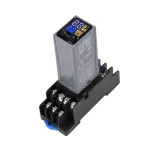 H3Y-4 Adjustable Time Relay 14 Pin LCD Digital Display DC 12V 24V AC 220V Dual Time Cycle Control Delayer With Base Fire-Resistant Shell High-Precision Timing