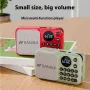 SANSUI U1 FM Radio Portable bluetooth Speaker Built-in Dual Magnetic Speakers Support TF Card U Disk 3.5mm AUX Playback Rechargeable Digital MP3 Player with Lanyard
