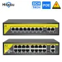 Hiseeu 48V 8/16CH POE Ports Switch Ethernet 10/100Mbps IEEE 802.3 af at for IP Camera CCTV Security Camera System/Wireless AP ft EU Plug