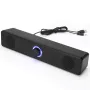 E350TS Wired bluetooth Speaker Desktop Computer Soundbar Dual 52mm Speakers Independent Volume Knob Adjustable USB Powered Speaker Soundbar