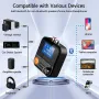 2 in 1 bluetooth V5.2 Transmitter Receiver 1.44 inch HD Screen 5 EQ Modes HiFi Music 3.5MM AUX RCA TF Wireless Adapter For PC TV Speakers