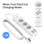 SFC08-1 2200W 10A EU Power Socket with 3 Outlets & 4USB Power Strip with 1.8M Extension Cord