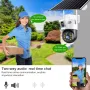 V380 Dual-Lens 4MP Solar Wireless WIFI IP Camera Outdoor 200MP+200MP 360-Degree View IP66 Waterproof Two-Way Audio PIR Motion Detection WiFi Security