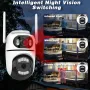 4MP 5X Zoom Dual Lens Wireless Security Camera PTZ Color Night Vision AI Human Detection Two Way Audio IP66 Waterproof WiFi Smart Home Surveillance System ICSEE APP