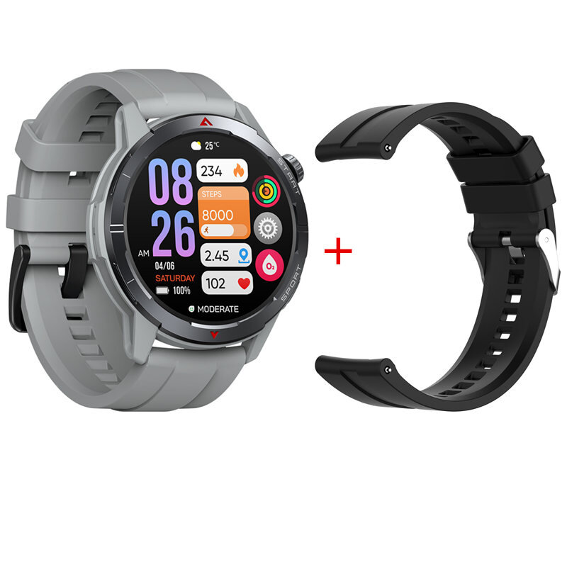 Silver Watch with Black Strap