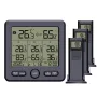 TS-6210 1-to-3 Wireless Weather Station Indoor Outdoor Temperature and Humidity Sensor Digital Display Thermometer Hygrometer with Backlight Smart Home Sensor Kit