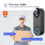 W3A Smart WIFI Tuya 1080P Video Doorbell Wide-Angle PIR Motion Sensor Night Vision Two-Way Audio TF Card Cloud Storage Home Security