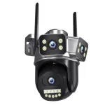 QD18 6MP Three-lens WiFi+bluetooth IP Camera Three Screen PTZ Camera Night Vision Auto Motion Tracking Two-way Audio Waterproof Dual Integrated Antennas CCTV Video Surveillance Cameras
