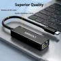 AMNVOLT ANET-5 USB 3.2 to 5GbE Adapter Wired LAN Network Connection for Raspberry Pi 5G/2.5G/1G/100Mbps 5000Mbps USB-C to RJ45 Network Converter