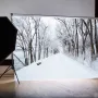 5x7FT Vinyl Winter Snow Road River Side Photography Backdrop Background Studio Prop