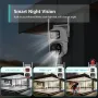 9MP Three Lens Two Screen 8X Zoom Wifi Surveillance Camera HD Night Vision Auto Tracking Motion Detection ICSEE APP Alarm Push bluetooth Outdoors PTZ Security Camera