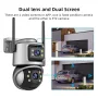 6MP WiFi IP Kamera Çift Lens Çift Ekran Otomatik Takip Renkli Gece Görüşü 5x Zoom IP66 Dış Mekan CCTV Güvenlik iCSee Uygulaması AB Tak