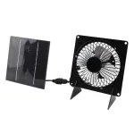 5W Monocrystalline Solar Panel Powered Fan Air Extractor Solar Exhaust Fan with Two Brackets for Outdoors Camping Travelling BBQ Fishing