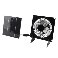 5W Monocrystalline Solar Panel Powered Fan Air Extractor Solar Exhaust Fan لەگەڵ دوو کەوانە بۆ چادرگە لە دەرەوە گەشت و گوزاری ماسی گرتن