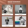 SECTEC Tuya 5MP HD WiFi Light Bulb Camera Full Color Night Vision Motion Tracking PTZ APP Control Two-way Audio Smart Home Security Surveillance Bulb Camera