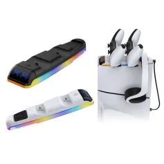 DOBE PS5/PS5 Slim Controller Charger Dual Charging Dock Station Wireless Gamepad Charger Top Mount Accessory Fast Charging