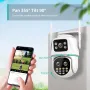 9MP Three Lens Two Screen 8X Zoom Wifi Surveillance Camera HD Night Vision Auto Tracking Motion Detection ICSEE APP Alarm Push bluetooth Outdoors PTZ Security Camera