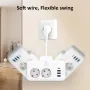 W602U EU Plug Extension Power Strip with 2 Power Sockets+3USB-A+USB-C Fast USB Charging Interface Multi-Outlet Wall Socket with LED Touch Switch for Home and Office