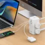 LDNIO 7 in 1 2500W Tower Extension Power Socket 70W Charging Station USB Power Strip with 4 Outlets and 2USB-C+USB-A Port Extension Cord