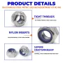 200pcs DIN985 Hex Nylon Insert Self Lock Nut Nylock Locknut Assortment Kit Set M2 M2.5 M3 M4 M5 M6 M8 304 A2-70 Stainless Steel