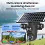 Guudgo 6MP 3-Lens Ultra HD Solar Powered WIFI Security Camera 360° Pan Tilt Full Color Night Vision Motion Tracking Two Way Audio App Controlled Surveillance System