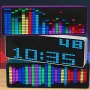 Multi-color LED Music Spectrum Electronic Clock Sound Control Rhythm Light 16*24 RGB Pickup Atmosphere Level Indicator