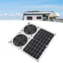 Solar Panel Powered Fan 12inch Waterproof Dual Fan 100W Solar Exhaust Fan for Chicken House Greenhouse