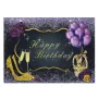 5x3FT 7x5FT 8x6FT Purple Rose Balloon Golden Happy Birthday Photography Backdrop Background Studio Prop - 0.9x1.5m 