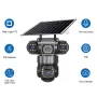 V380 4G 6MP Solar Security Camera 3-Lens System Dual-Charging Night Vision Motion Alerts Security Camera
