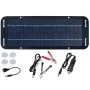 12V Solar Panel 6W Portable Flexible Solar Charger Kit with USB 5V DC Output for Car Camping Hiking Phones Power Banks Battery Charging CigaretteLighter Suction Cups