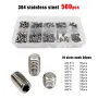 500pcs DIN913 Hex Hexagon Socket Allen Flat Point Set Screw Grub Bolt M2.5 M3 M4 304 A2 Stainless Steel Grade 12.9 Steel Kit with Box