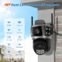Cameră de securitate fără fir 2K 4MP WiFi Dual-Band Supraveghere în aer liber cu IR Color Night Vision IP66 Monitor audio bidirecțional cu urmărire automată rezistentă la intemperii