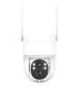 Telecamera IP wireless Hiseeu WTD514 4MP 1440P Zoom 5X per esterni ad energia solare PTZ WiFi Rilevazione di movimento PIR Visione notturna Audio bidirezionale Telecamere di sorveglianza di sicurezza Colore bianco