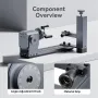 [EU/US Direct]LONGER Nano Rotary Extension Claws Extended Engraving Area Slide Extension Claws 120mm x 300mm Type-C Connection Anodized Aluminum Alloy Over 300 Materials Engraving Cutting Rotary Body