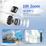 2Pcs ESCAM QF500 10X Dual Lens 5MP+5MP WiFi IP Camera Night Vision Pan/Tilt Humanoid Detection Waterproof Two Way Audio Cloud Storage