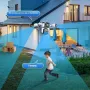 10K UHD WiFi 6 PTZ Kamera 20MP Wayarles Luaran 10X Zum Empat Skrin Empat Kanta Penjejakan Automatik Interkom Dua hala Kamera CCTV Keselamatan Kalis Air