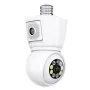 ESCAM QF202 E27 2MP+2MP WiFi PTZ Camera Dual Lens Wireless Surveillcance Camera with Color Night Vision Humanoid Detection Two-way Radio H.265 Phone Remote Monitoring Security IP Cameras
