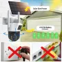 V380 4G Solar Dual-Lens Security Camera 4MP IP66 Weatherproof 12000mAh Battery Two-Way Audio PTZ Control Night Vision WiFi/4G Auto Tracking