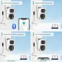 9MP Three Lens Two Screen 8X Zoom Wifi Surveillance Camera HD Night Vision Auto Tracking Motion Detection ICSEE APP Alarm Push bluetooth Outdoors PTZ Security Camera
