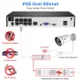 Hiseeu 4K UHD 4CH 8MP PoE Security Camera Kit Color Night Vision Two-way Audio Humanoid Detection Remote APP Viewing Outdoors IP Monitoring Cameras Kit